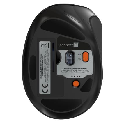 CONNECT IT CKM-6010-CS - Ергономична безжична клавиатура и мишка 800/1200/1600/2400 DPI с CZ/SK локализация 1xAA + 2xAAA черен
