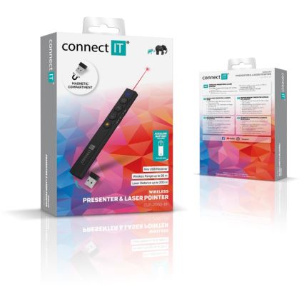CONNECT IT CLP-2050-BK - Безжичен презентер с лазерна показалка 1xAAA