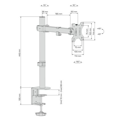CONNECT IT CMF-3103-BK - Универсална стойка за монитор 13-32” черен
