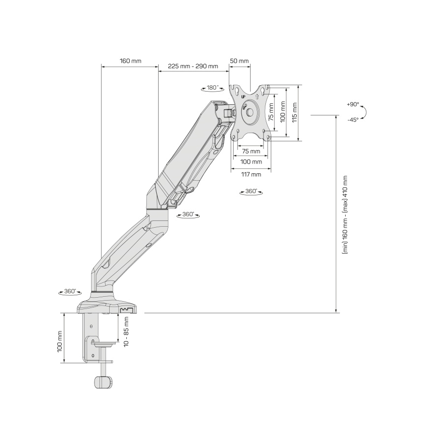CONNECT IT CMF-3107-BK - Универсална стойка за монитор 13-32” черен