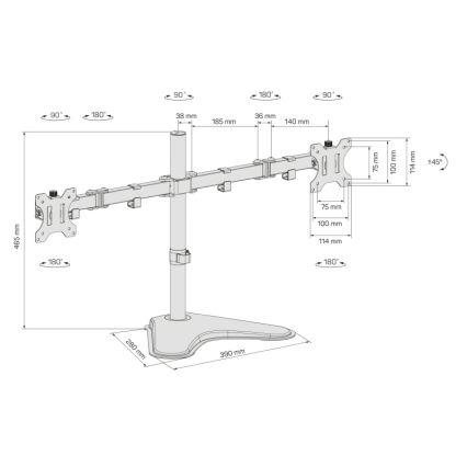 CONNECT IT CMF-3204-BK - Универсална стойка за 2 монитора 13-32” черен