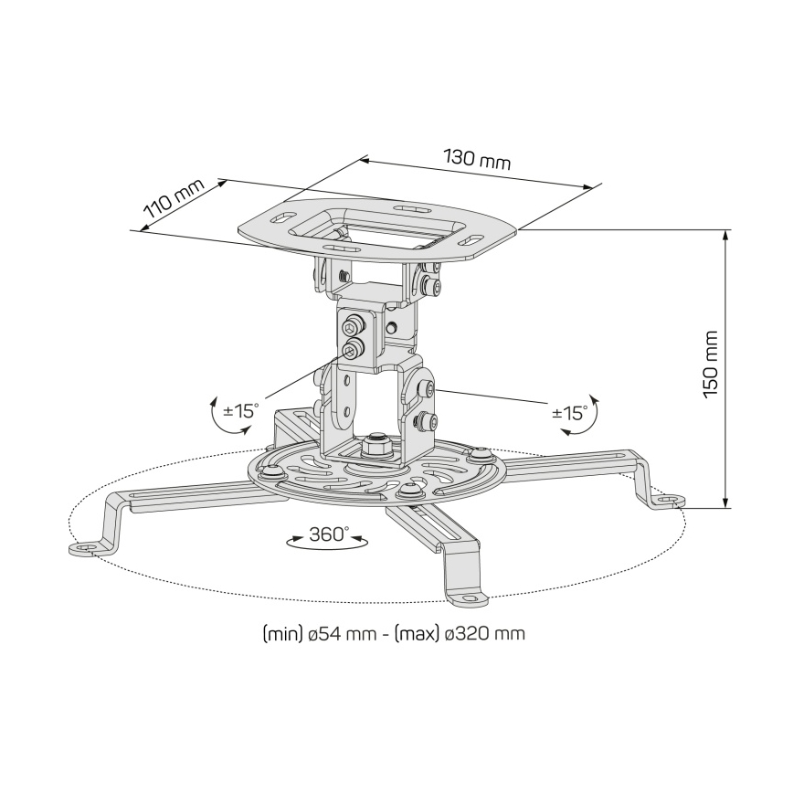 CONNECT IT CMF-6020-BK - Черен таванен държач за проектор