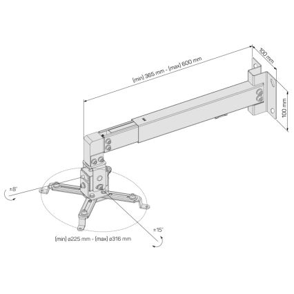 CONNECT IT CMF-7020-SL - Стенен държач за проектор, сребрист