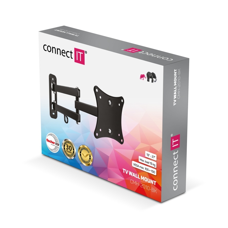 CONNECT IT CMH-2010-BK - Стенна стойка за телевизор 13-27” черен