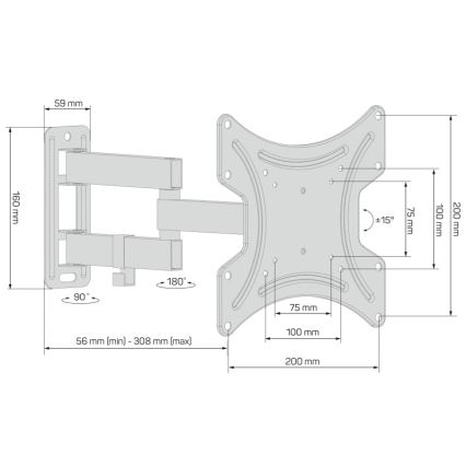 CONNECT IT CMH-2012-BK - Стенен монтаж за телевизори 13-37” черен