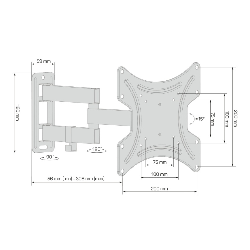 CONNECT IT CMH-2012-BK - Стенен монтаж за телевизори 13-37” черен