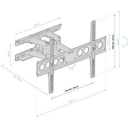 CONNECT IT CMH-7600-BK - Стенна стойка за телевизор 32-70” черен