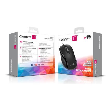 CONNECT IT CMO-1200-BK - Жична мишка 1000 DPI черен