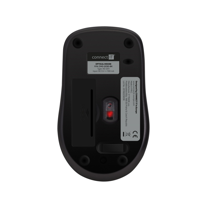 CONNECT IT CMO-2230-BK - Безшумна безжична мишка MUTE 1200 DPI 1xAA черен