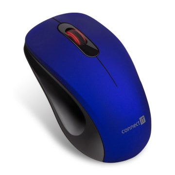 CONNECT IT CMO-2230-BL - Безшумна безжична мишка MUTE 1200 DPI 1xAA черен/син