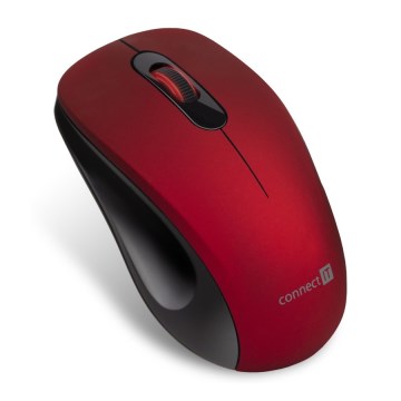 CONNECT IT CMO-2230-RD - Безшумна безжична мишка MUTE 1200 DPI 1xAA черен/червен