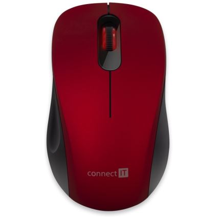 CONNECT IT CMO-2230-RD - Безшумна безжична мишка MUTE 1200 DPI 1xAA черен/червен