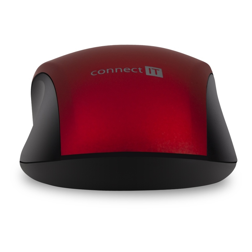 CONNECT IT CMO-2230-RD - Безшумна безжична мишка MUTE 1200 DPI 1xAA черен/червен