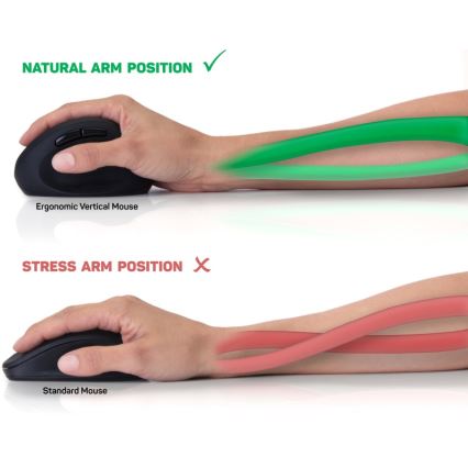 CONNECT IT CMO-2600-BK - Ергономична безжична мишка 800/1200/1600 DPI 1xAA черна