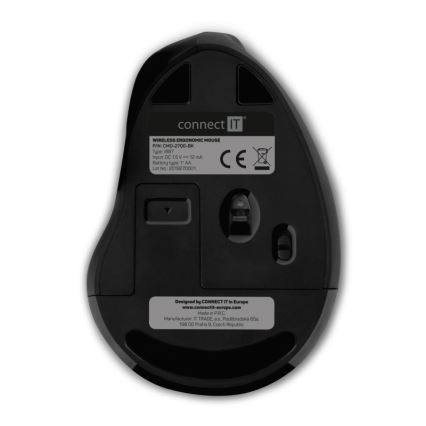 CONNECT IT CMO-2700-BK - Ергономична безжична мишка 800/1200/1600 DPI 1xAA черен
