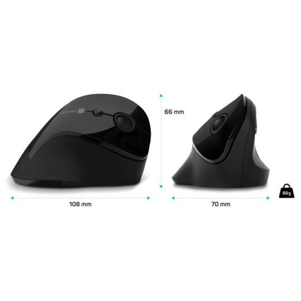 CONNECT IT CMO-2700-BK - Ергономична безжична мишка 800/1200/1600 DPI 1xAA черен