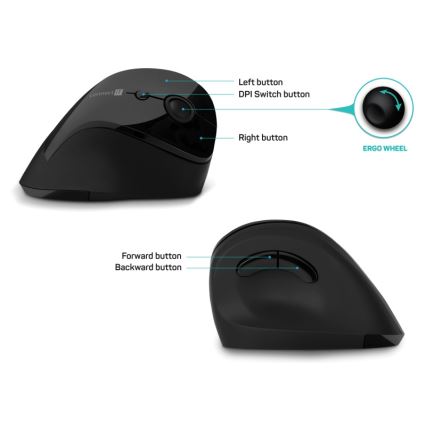 CONNECT IT CMO-2700-BK - Ергономична безжична мишка 800/1200/1600 DPI 1xAA черен