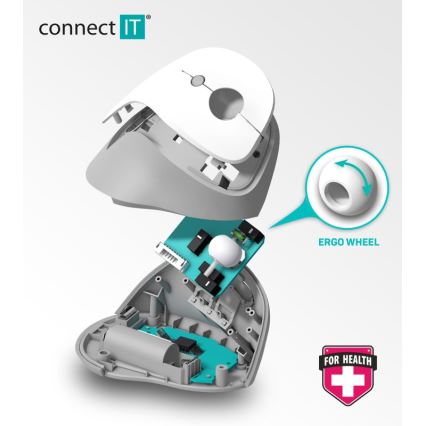 CONNECT IT CMO-2700-WH - Ергономична безжична мишка 800/1200/1600 DPI 1xAA бял