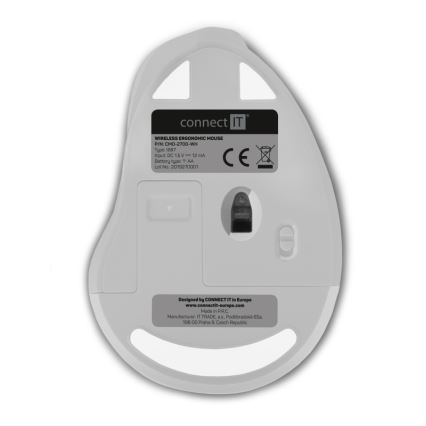 CONNECT IT CMO-2700-WH - Ергономична безжична мишка 800/1200/1600 DPI 1xAA бял