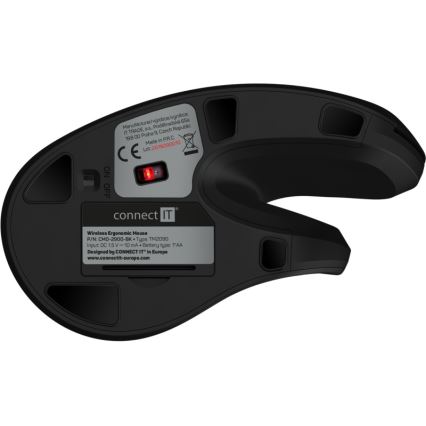 CONNECT IT CMO-2900-BK - Ергономична безжична мишка 800/1200/1600 DPI 1xAA черен