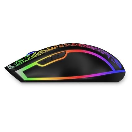 CONNECT IT CMO-3530-DD - LED RGB Презареждаща се безжична геймърска мишка 800/1200/1600/2400/4800 DPI 600 mAh черен