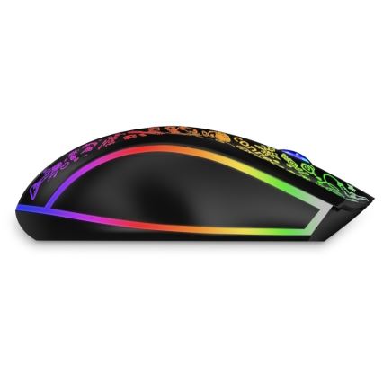CONNECT IT CMO-3530-DD - LED RGB Презареждаща се безжична геймърска мишка 800/1200/1600/2400/4800 DPI 600 mAh черен