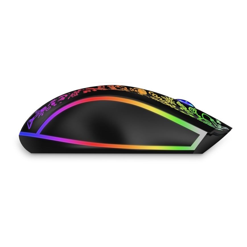 CONNECT IT CMO-3530-DD - LED RGB Презареждаща се безжична геймърска мишка 800/1200/1600/2400/4800 DPI 600 mAh черен