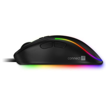 CONNECT IT CMO-3589-BK - LED RGB Жична геймърска мишка 200-7200 DPI черен