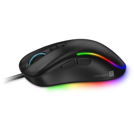CONNECT IT CMO-3589-BK - LED RGB Жична геймърска мишка 200-7200 DPI черен