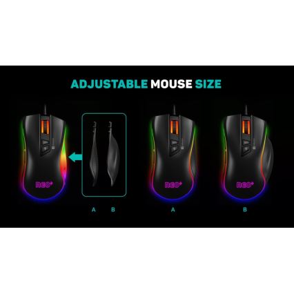 CONNECT IT CMO-3591-BK - LED RGB жична геймърска мишка 500-7200 DPI черна