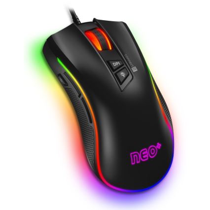 CONNECT IT CMO-3591-BK - LED RGB жична геймърска мишка 500-7200 DPI черна