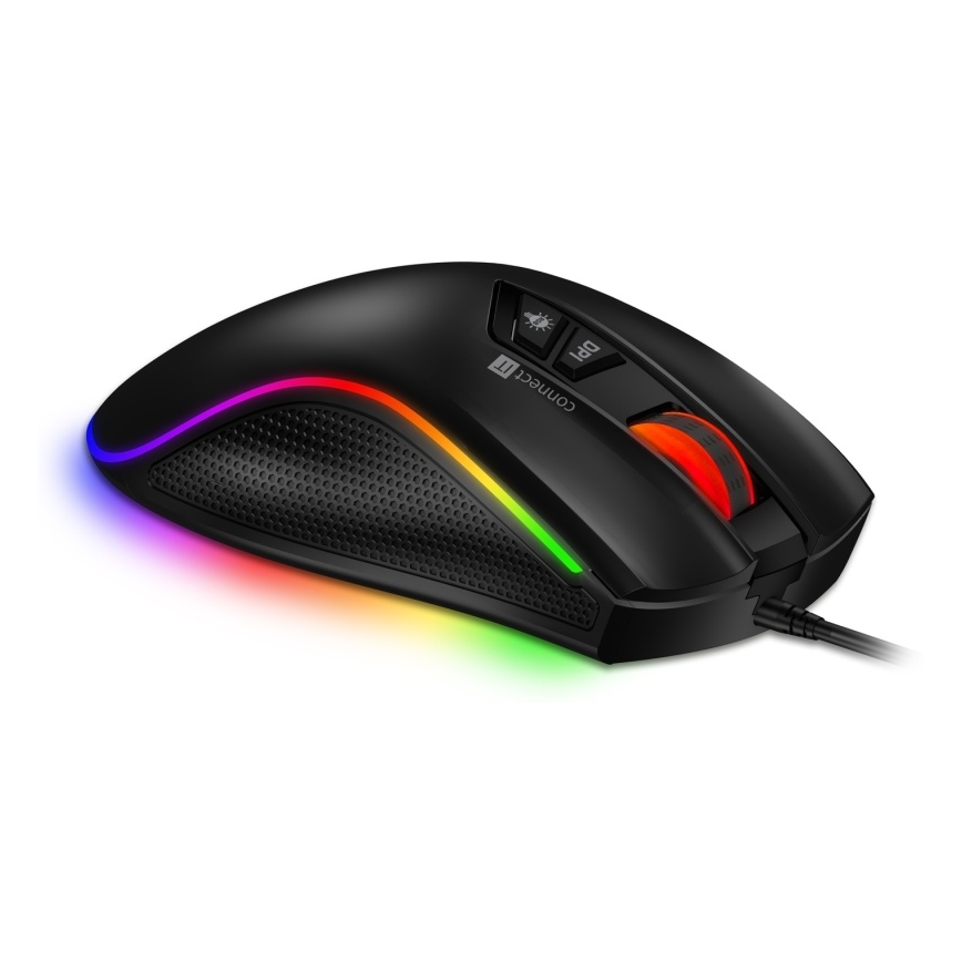 CONNECT IT CMO-3591-BK - LED RGB жична геймърска мишка 500-7200 DPI черна