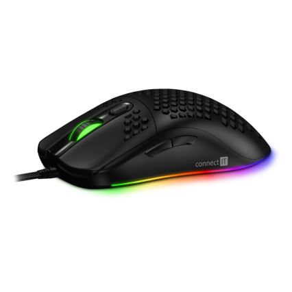 CONNECT IT CMO-5511-BK - LED RGB Жична геймърска мишка 200-12800 DPI черен