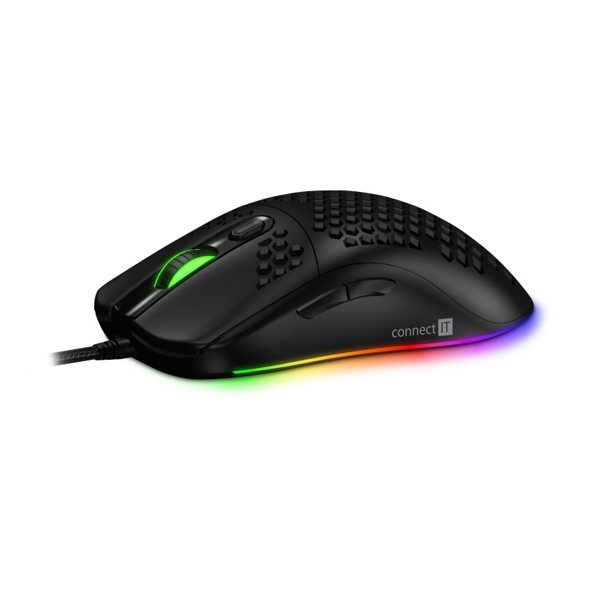 CONNECT IT CMO-5511-BK - LED RGB Жична геймърска мишка 200-12800 DPI черен