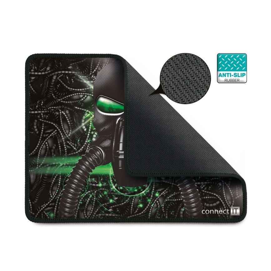 CONNECT IT CMP-1100-SM - Подложка за мишка 32x24,5 см черен/зелен