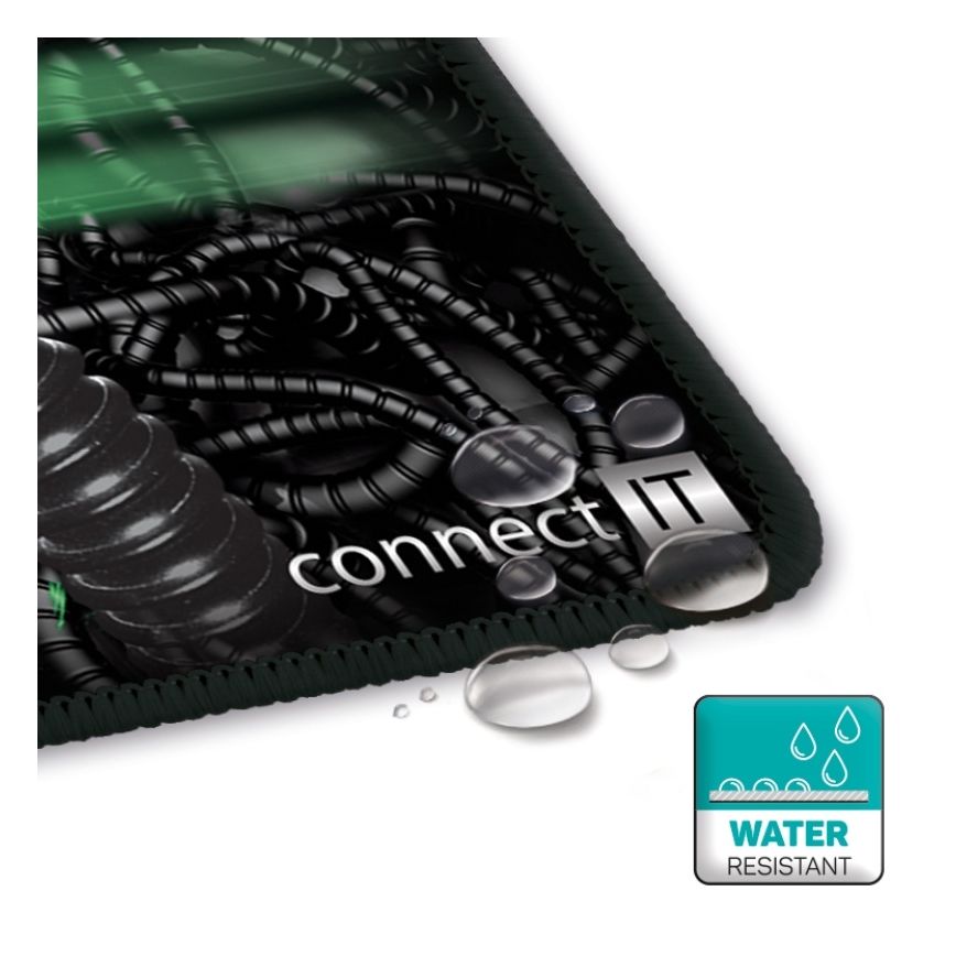 CONNECT IT CMP-1100-SM - Подложка за мишка 32x24,5 см черен/зелен