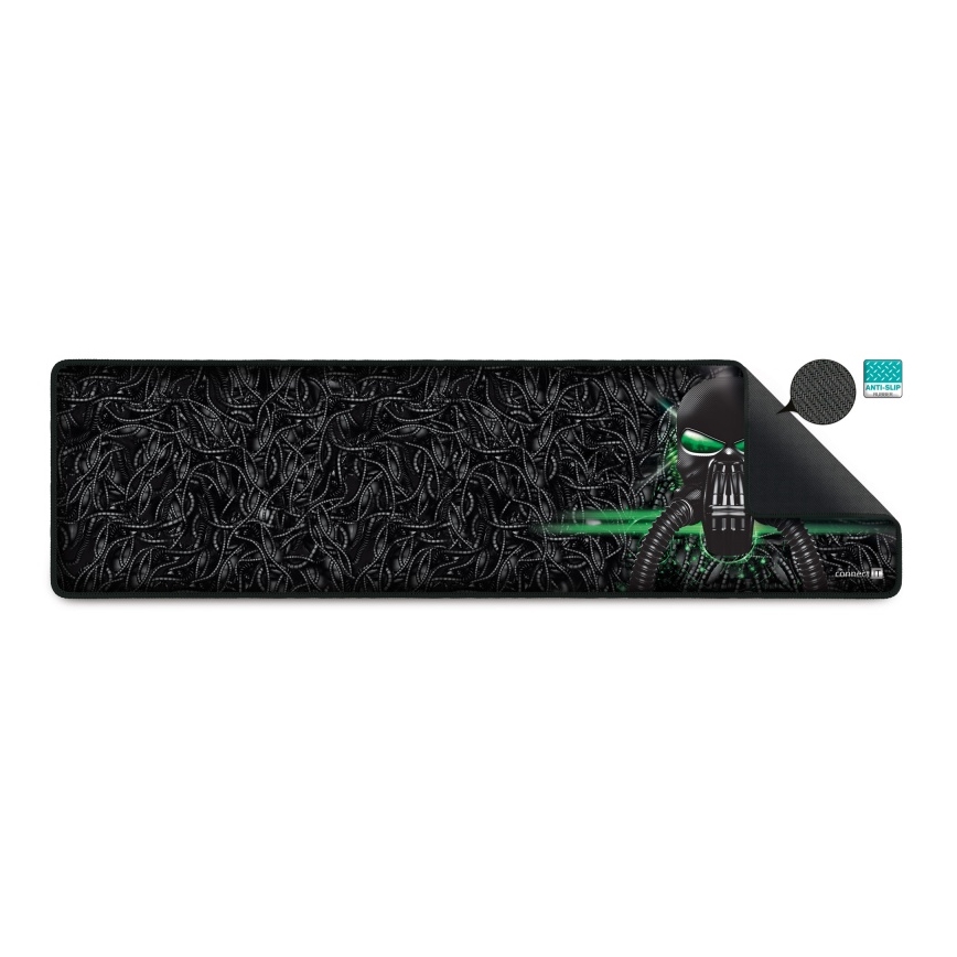 CONNECT IT CMP-1110-LG - Постелка за клавиатура и мишка 88,6x24,5 см черен/зелен