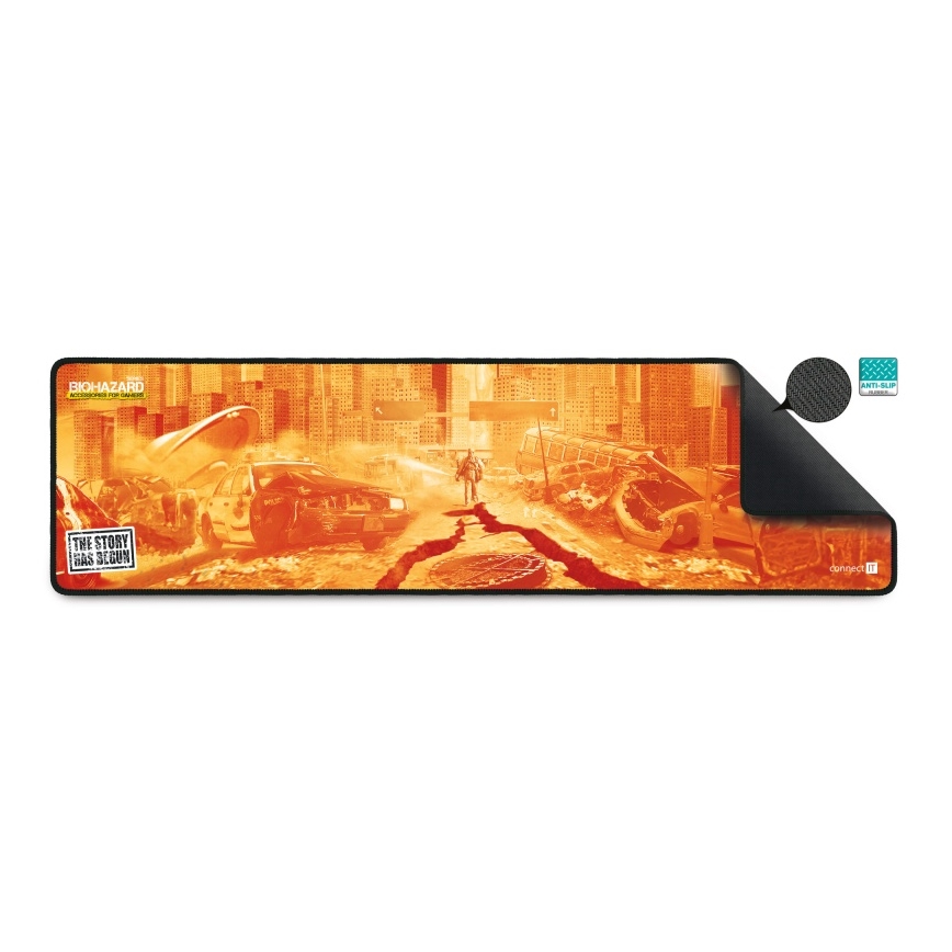 CONNECT IT CMP-1140-LG - Постелка за клавиатура и мишка 88,6x24,5 см оранжев