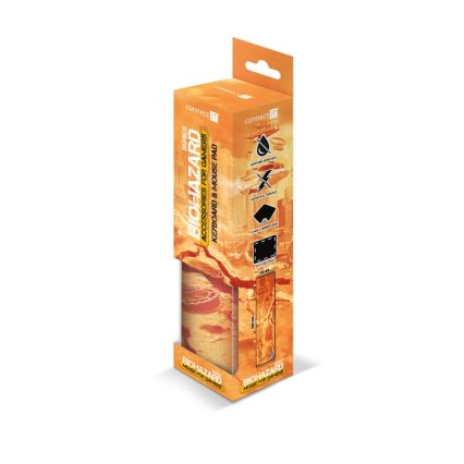 CONNECT IT CMP-1140-LG - Постелка за клавиатура и мишка 88,6x24,5 см оранжев