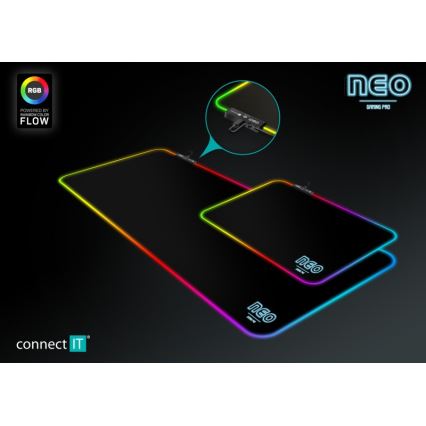 CONNECT IT CMP-3100-LG - LED RGB Гейминг к-кт клавиатура и подложка за мишка 80x30 см черен