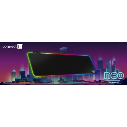 CONNECT IT CMP-3100-LG - LED RGB Гейминг к-кт клавиатура и подложка за мишка 80x30 см черен