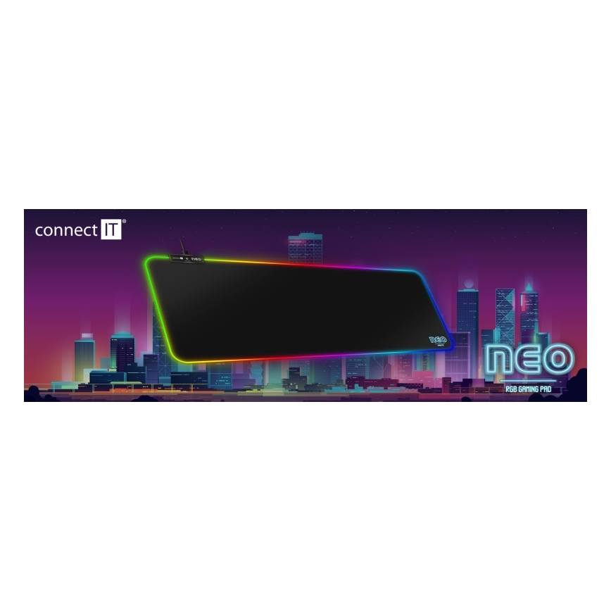 CONNECT IT CMP-3100-LG - LED RGB Гейминг к-кт клавиатура и подложка за мишка 80x30 см черен