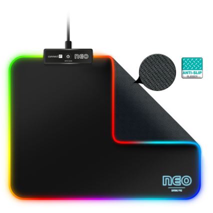 CONNECT IT CMP-3100-SM - LED RGB геймърска подложка за мишка 32x24,5 см черна