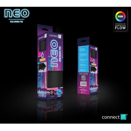 CONNECT IT CMP-3100-SM - LED RGB геймърска подложка за мишка 32x24,5 см черна