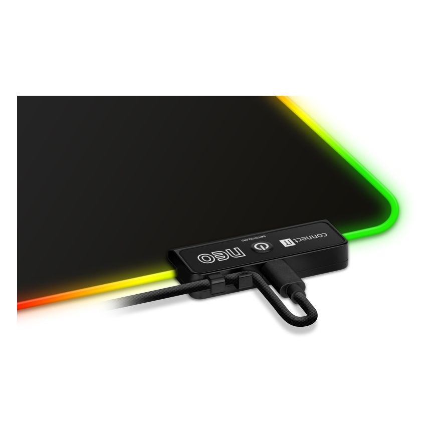 CONNECT IT CMP-3100-SM - LED RGB геймърска подложка за мишка 32x24,5 см черна