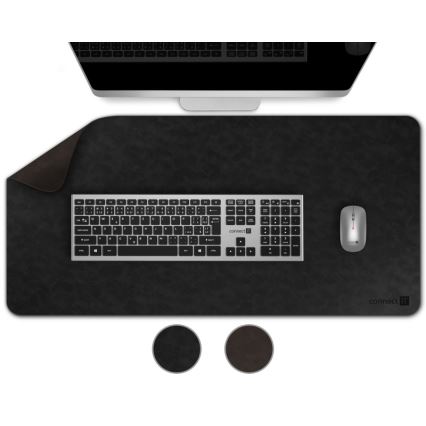 CONNECT IT CMP-4030-LG - Двустранна подложка за клавиатура и мишка 90x40 см черна/кафява