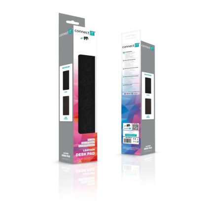 CONNECT IT CMP-4030-LG - Двустранна подложка за клавиатура и мишка 90x40 см черна/кафява