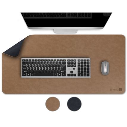 CONNECT IT CMP-4040-LG - Двустранна подложка за клавиатура и мишка 90 x 40 см синя/кафява