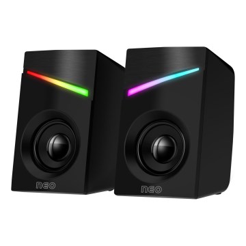 CONNECT IT CSP-1100-BK - К-кт 2x LED RGB Гейминг високоговорител 6W/5V черен