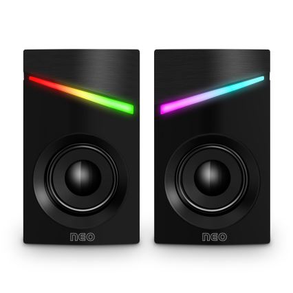 CONNECT IT CSP-1100-BK - К-кт 2x LED RGB Гейминг високоговорител 6W/5V черен